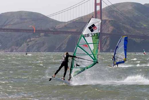 Windsurfers in the San Francisco Bay